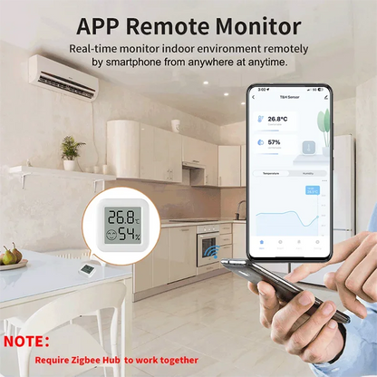Tuya Zigbee 3.0, Temperature Humidity Sensor, Hygrometer, APP Remote Control Thermometer, Smart Life For Smart Home, Work With Yandex Alexa