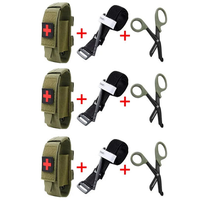 Emergency Tourniquet Tactical Emergency Strap Single Handed Medical First Aid Equipment for Hiking Camping Travel Outdoor Sports