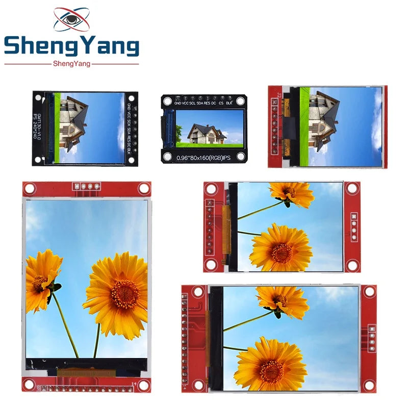 TFT Display, 0.96/1.3/1.44/1.8/2.4/2.8/3.5 Inch TFT Full Color Screen LCD Module, ST7735 ILI9341 Driver Interface SPI for Arduino