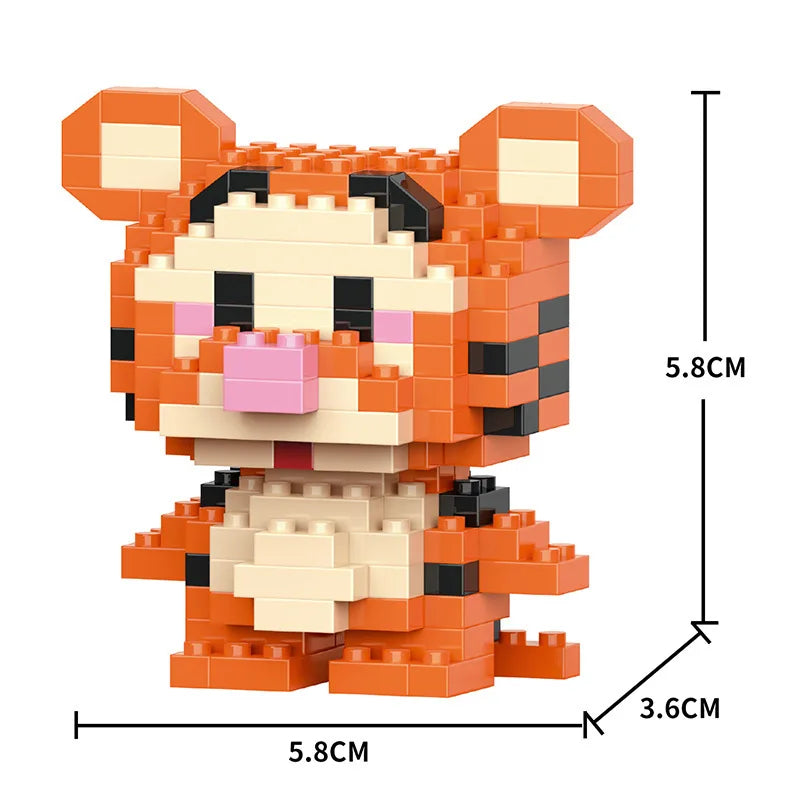 Cartoon Cool Rice Building Blocks Animal Dolls Educational Assembled Toys Ornaments Small Particles Children's Birthday Gifts