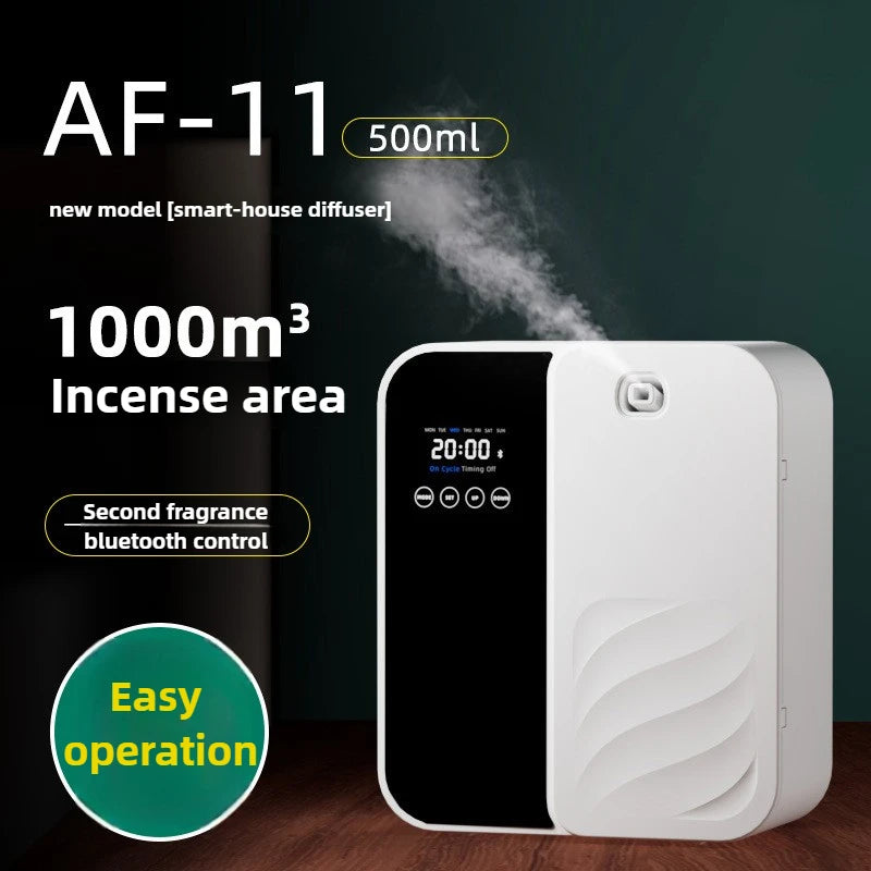 Difusor de aroma inteligente de 500 ml - Bluetooth, pulverización automática, cobertura de 1000 m³ y eliminación de olores para el hogar/comercial (hotel/bar/spa)