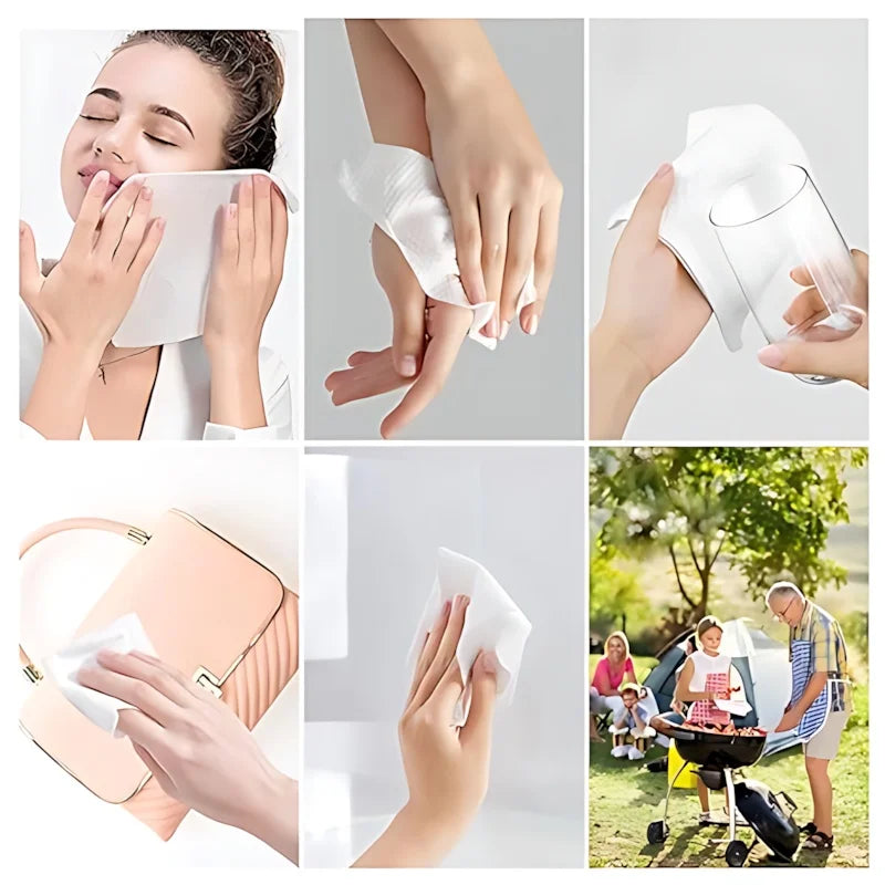 Thoughtful Valentines Gift for Him/Her -Individually Wrapped Compressed Towels, Soft Cotton Facial Towellets for Travel, Hygienic