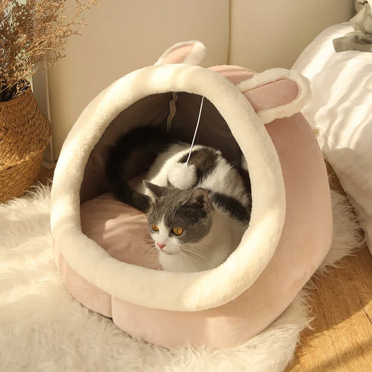 Deep Sleep Cat Bed, Cartoon Pet Bed, Foldable Removable Washable Pet Sleeping Bed for Small Dog, Mat Bag Cave, Cats Bed