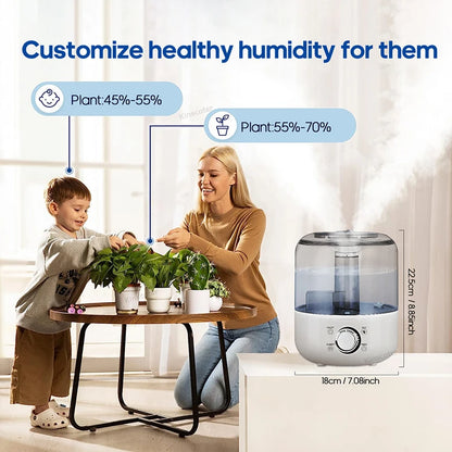 3Liter Air Humidifier Professional Large Capacity Home Humidifier, Plant Mist Aroma Diffuser with Remote Control Timer, KINSCOTER