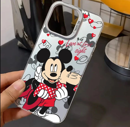 Lovely Mickey Minnie Mouse Cartoon Cute Couple Phone Case For iPhone 16 15 14 13 12 11 Pro Max XR XS Max 7 8 Plus MINI, Y2K Cover