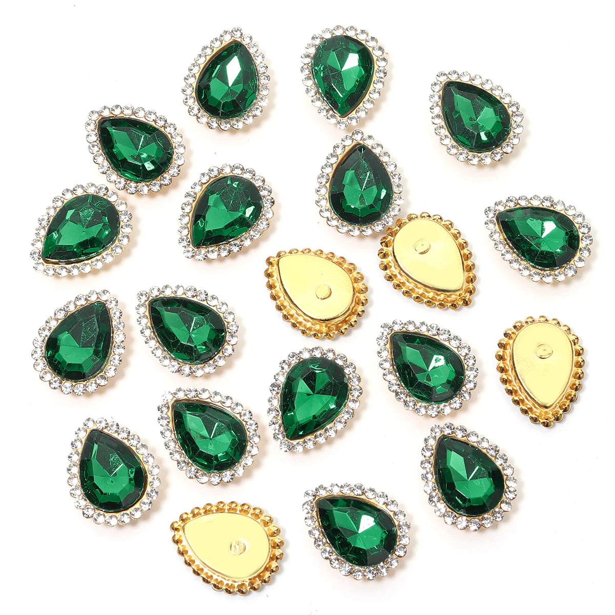 14x18mm, Sunflower Sewing Claw Rhinestones, Crystals Glass Beads, Buttons Stones, Sew On Rhinestone for Clothes, Sewing Accessories