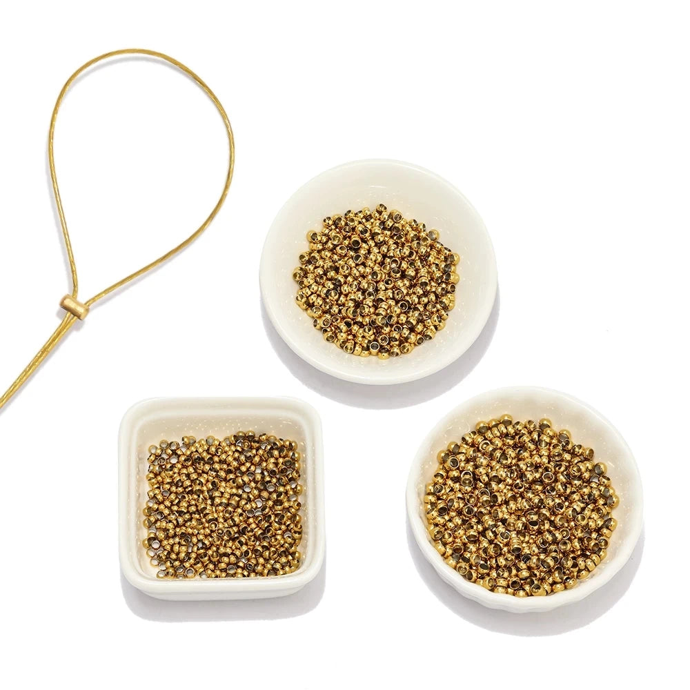 100Pcs, Stainless Steel Ball Crimp End Beads, Dia. 1.5/ 2/ 2.5/ 3/ 3.5/ 4mm, Stopper Spacer Beads For Diy Jewelry Making Findings Supplies