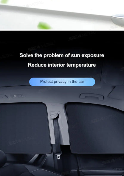 SEAMETAL Magnet Car Side Window Curtain Summer Cooling Car Sunshades UV Protector for Front/Back Window Car Styling Accessories