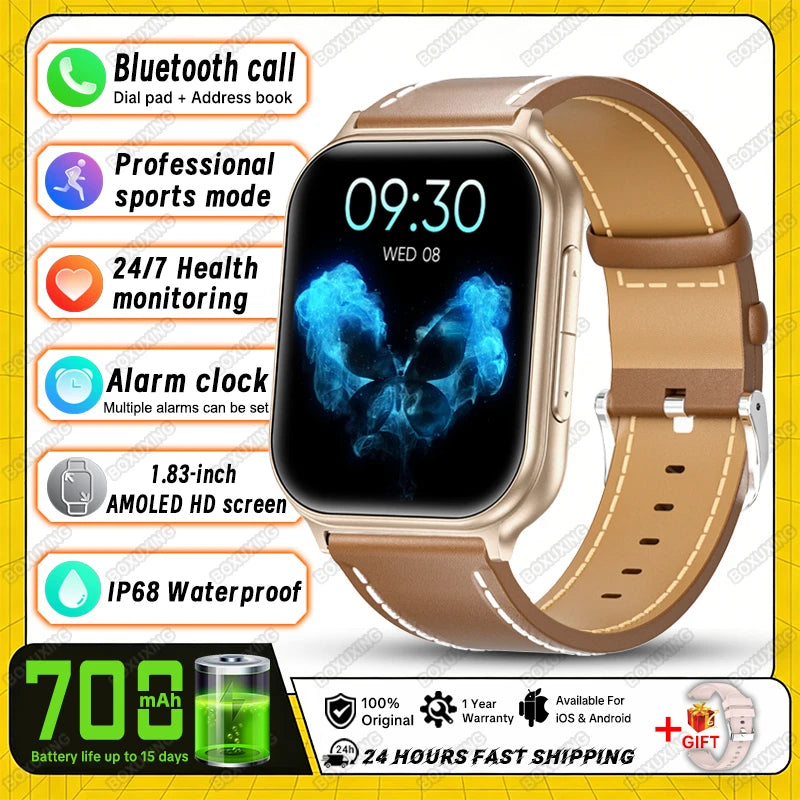 2026 New Smartwatches for Men and Women, Sports Fitness Tracker, IP68 Waterproof, Built-in 24H Heart Rate, 700 mAh Battery, Call Smart Watch