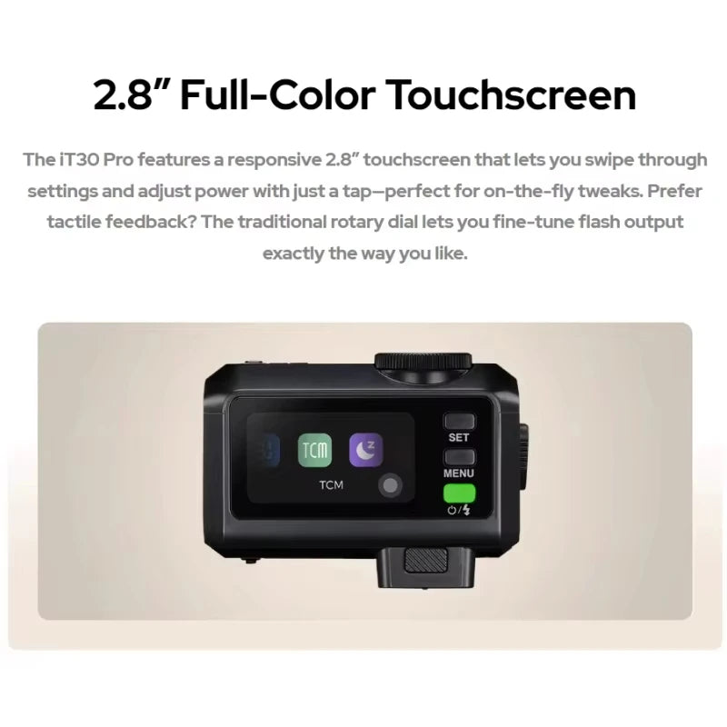 Godox iT30Pro iT30 Pro C/N/S/F/O 2.8" Touchscreen Pocket Flash TTL Auto-Exposure 2.4G Wireless on Camera Flash