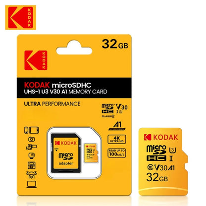 Kodak 32GB-256GB Micro SD Memory Card - High Speed Class 10 U3 UHS-I for Smartphones, Digital Cameras, Tablets and Drones