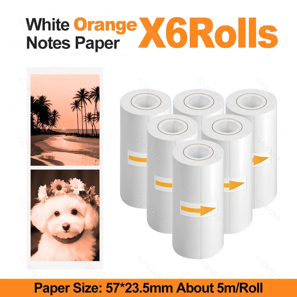Thermal Printer Papers 57mm Color Papers for Camera Instant Print Kids Camera Printing Inkless Mini Portable Photo Printer