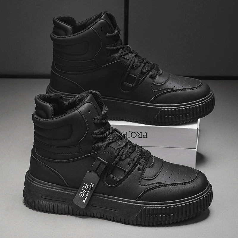 New Fashion Casual Sneakers High Top Skateboard Shoes Student Boots Men and Women Trend Wear-Resistant Two-Color Couples