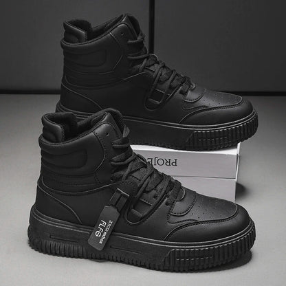 New Fashion Casual Sneakers High Top Skateboard Shoes Student Boots Men and Women Trend Wear-Resistant Two-Color Couples