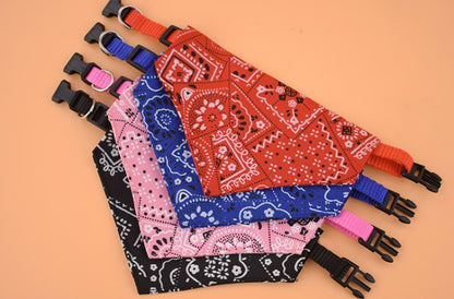 Pet Triangle Scarf, Cat Dog Saliva Towel, Printed Pets Dog Collar, Adjustable Strap, Kitten Puppy Saliva Neckerchief, Pet Supplies