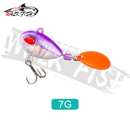 WALK FISH Sinking 3g-21g VIB Lure Spoon Spinner Fishing Bait Wobblers Metal Jig Rotating Sequin Tail Far Casting For Sea Bass