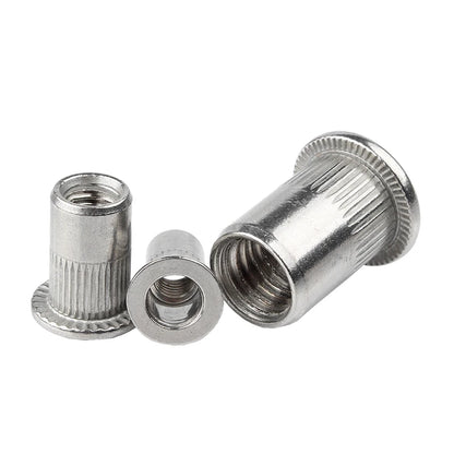 M3 M4 M5 M6 M8 M10 304 Stainless Steel Rivnut Flat Head Threaded Nut Vertical Stripe Rivets Insert Nutsert Cap Rivet Nuts