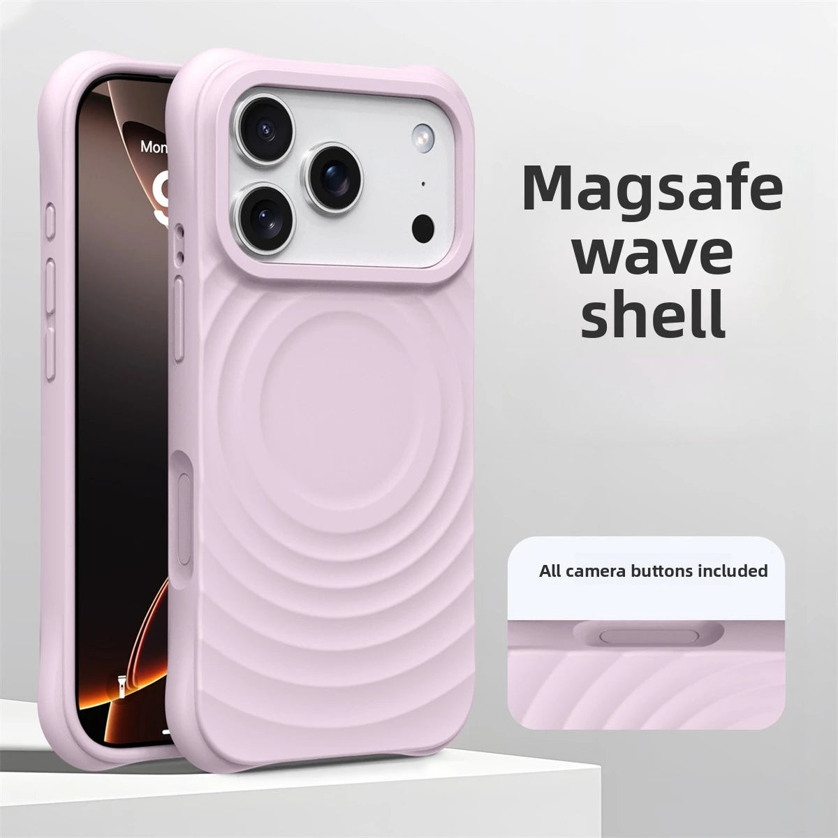 Official Phone Case For iPhone Air 17 16 15 14 Pro Max Water Ripple Silicone For Magsafe Wireless Charge Magnetic Soft Cover