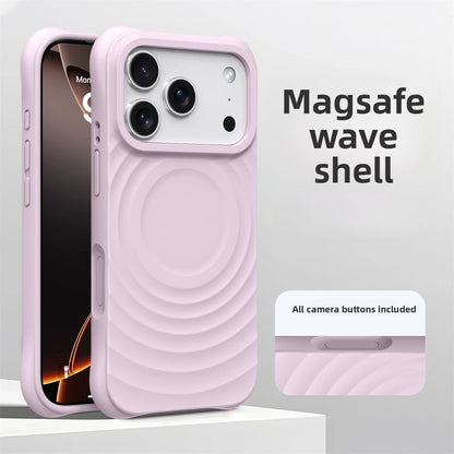 Official Phone Case For iPhone Air 17 16 15 14 Pro Max Water Ripple Silicone For Magsafe Wireless Charge Magnetic Soft Cover