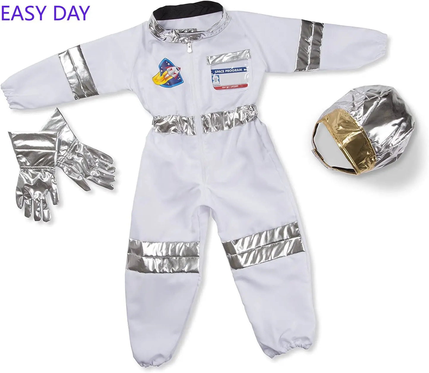 Disfraz de Halloween Astronauta para Niños y Niñas, Traje de Cosplay de Astronauta de Dibujos Animados, Mono de Fiesta Espacial, Traje de Spaceman Blanco, Bodysuit de Disfraz de Astronauta