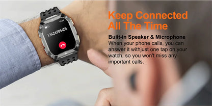 New 1000mAh Battery Smart Watch, 1.95 Inch AMOLED Screen, Men Outdoorsports Watch, IP68 Waterproof Bluetooth Call Sports Smartwatch