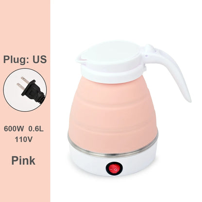 0.6L Mini Folding Kettle Portable Water Heater electric kettle household water heater silicone compression Easy To Travel