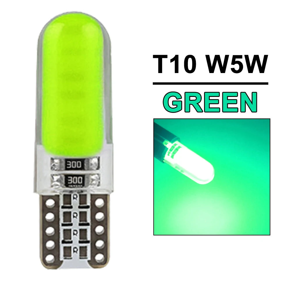 2/4/6/8/10/20 Pcs, T10 W5W LED Bulbs, Car Interior Dome Maps Trunk License Plate Lights, 12V COB-12SMD 7500K White Yellow Red Blue