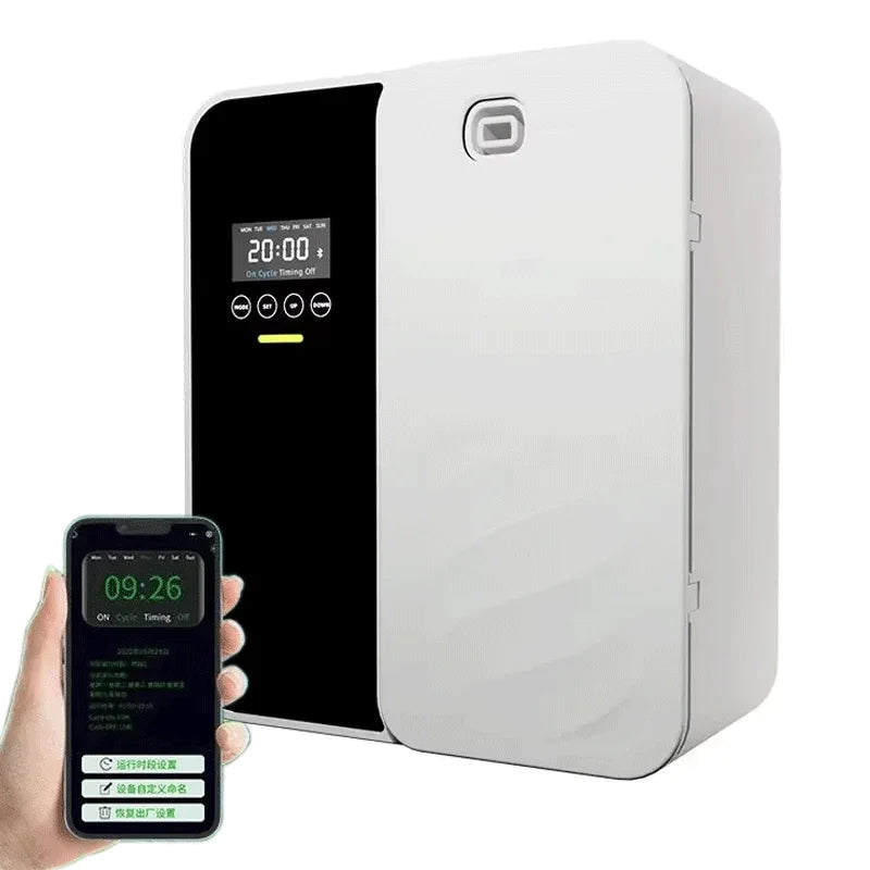 Distribuidor de olores eléctrico de 1000m³ Difusor de fragancias montado en la pared Bluetooth Difusor de aroma profesional Olor eléctrico para el hogar