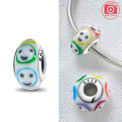 Original 925 Silver Charms Flower Blue Star Green Turtle Glass Beads Fit Bracelet Women DIY Gift Murano Jewelry Accessories