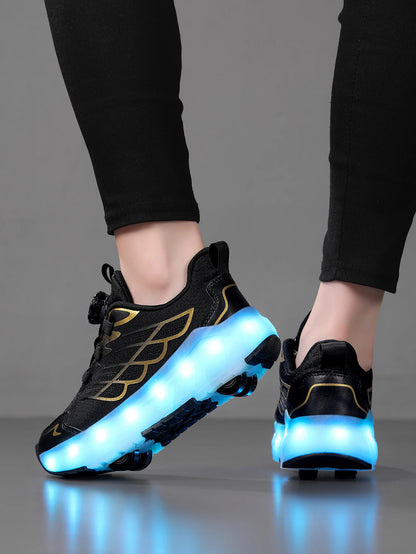 Children's and Teenage Roller Skates - Fashionable Upgraded Edition with Enhanced Stability - Detachable Dual-Use Sports Shoe