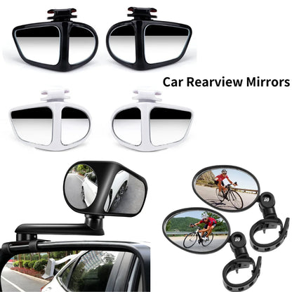 2Pcs, Car Rearview Mirrors, 360° Blind Spot Mirror, Adjustable Rotatable Convex Wide-angle Clear Rearview Safety Mirror Accessories