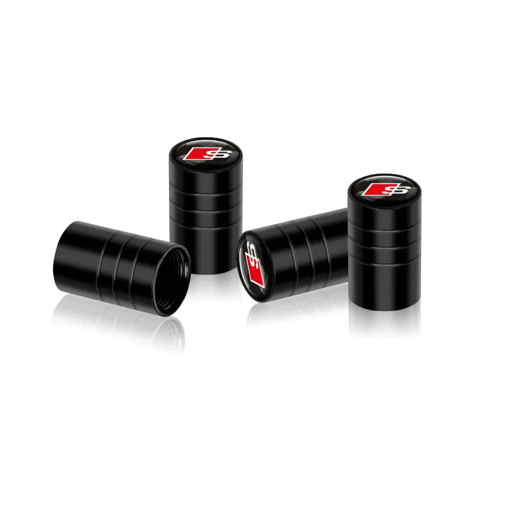 4 unids tapa de válvula de coche, tapas de válvula de rueda, cubierta antipolvo, accesorios de neumático para Audi S line Sports A1 A3 A4 A5 A6 A7 A8 Q2 Q3 Q5 Q7 TT S5 S3 S4