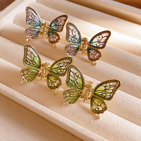 Mini Butterfly Hair Claws for Women Ladies Small Ponytail Braid Hair Claw Clips Girl Fashion Shark Clip Hair Accessories Sets