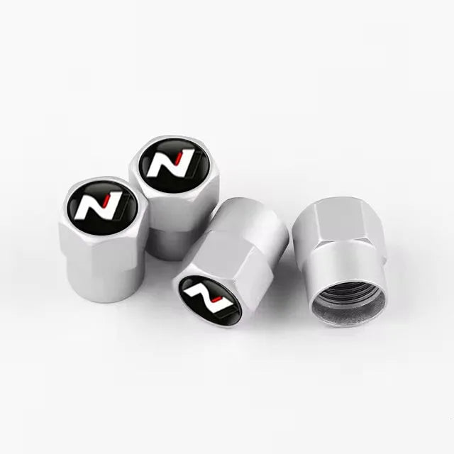 4Pcs Car Wheel Tire Valve Caps Air Stem Covers For N Line Sonata Tucson Azera Elantra Veloster Kona Santa Accessories