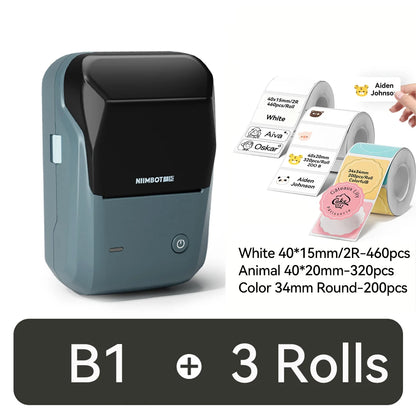NIIMBOT B1 Portable Thermal Printer With Tapes 2 Inch Adhesive Label Printer Mini Bluetooth Sticker Maker Support Smartphones PC