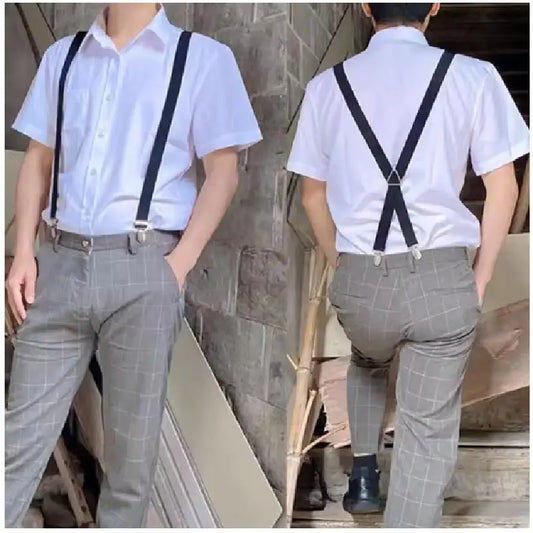 35/25/20mm Wide Men's Suspenders High Elastic Adjustable 4 Strong Clips Heavy Duty X-Back Trousers Braces
