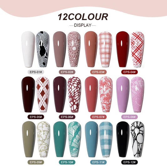 AS Nail Printing Stamping Gel Polish 5ml Colors Nail Art Printing Varnish for Stamping Plate Black White Print Lacquers Not Kit