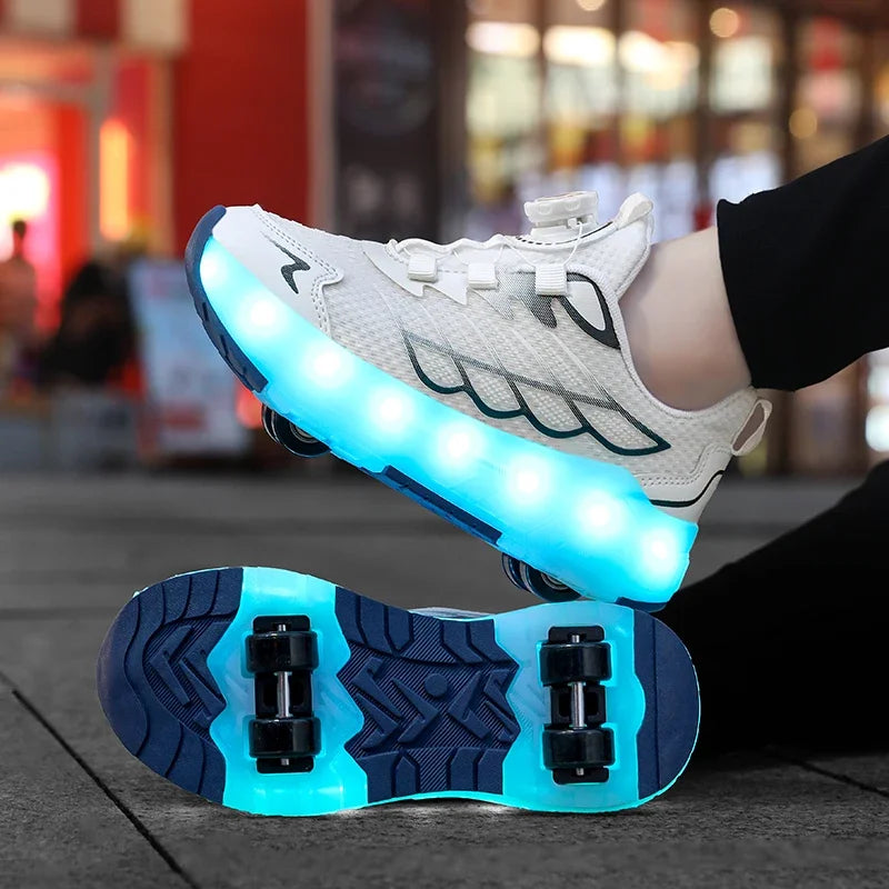 Children's and Teenage Roller Skates - Fashionable Upgraded Edition with Enhanced Stability - Detachable Dual-Use Sports Shoe