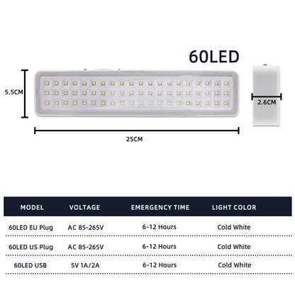 60-LED Emergency Fire Fighting Lamp, Portable Emergency Evacuation Light, Wall-mounted Smart Home LED Bulb, Dimmable Camping Lights