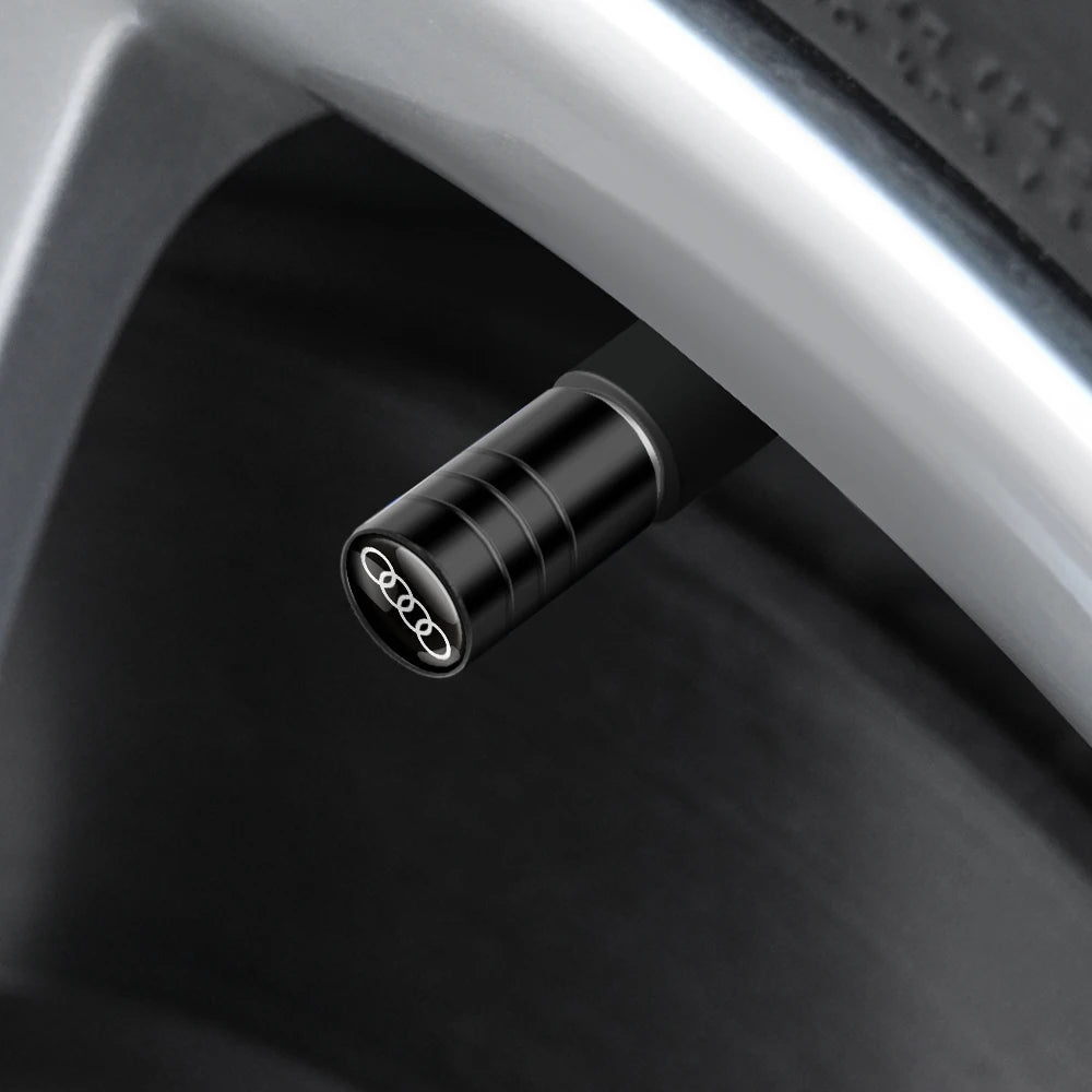 4pcs Aluminum Alloy Styling Car Wheel Tire Air Valve Caps Accessories For Audi Sline A1 A2 A3 A4 A4L A5 A6 A7 A8 A8L TT Q1 Q2 Q3
