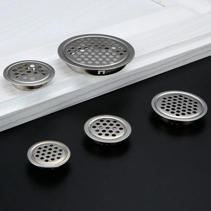 1Pc, Round Stainless Steel  Ventilation Cover, Louver Air Vent Grill Mesh Hole Cover For Wardrobe Cabinet, Furniture Accessories