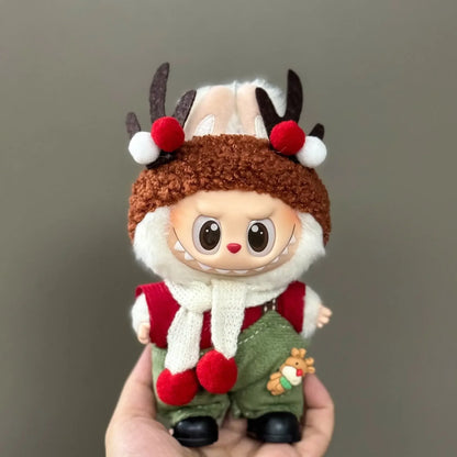 Labubu Accessories Clothes Suitable For V1 V2 V3 Labubu  Christmas Deer Set Labubu Red clothing Christmas Fashion Gift