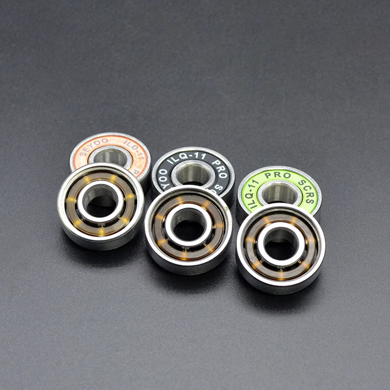 8Pcs 608 2RS Bearing ILQ-11 8x22x7 Green Longboard Speed Inline Skate Wheel Bearings Skate Scooter Smooth Skate Scooter Bearings