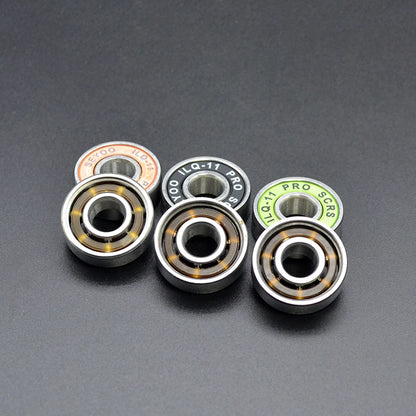 8Pcs 608 2RS Bearing ILQ-11 8x22x7 Green Longboard Speed Inline Skate Wheel Bearings Skate Scooter Smooth Skate Scooter Bearings