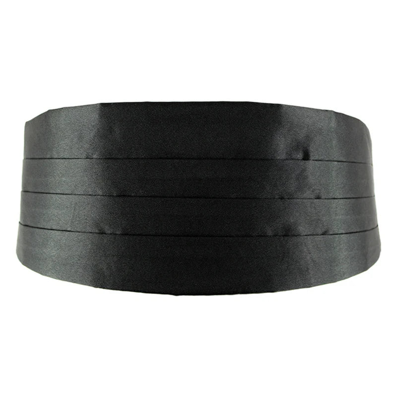Cummerbunds Man Black Satin Elastic Bellyband Tuxedos Suits Fashion Gentlemen Cummerbund Wedding Party Shirts Suits Accessories