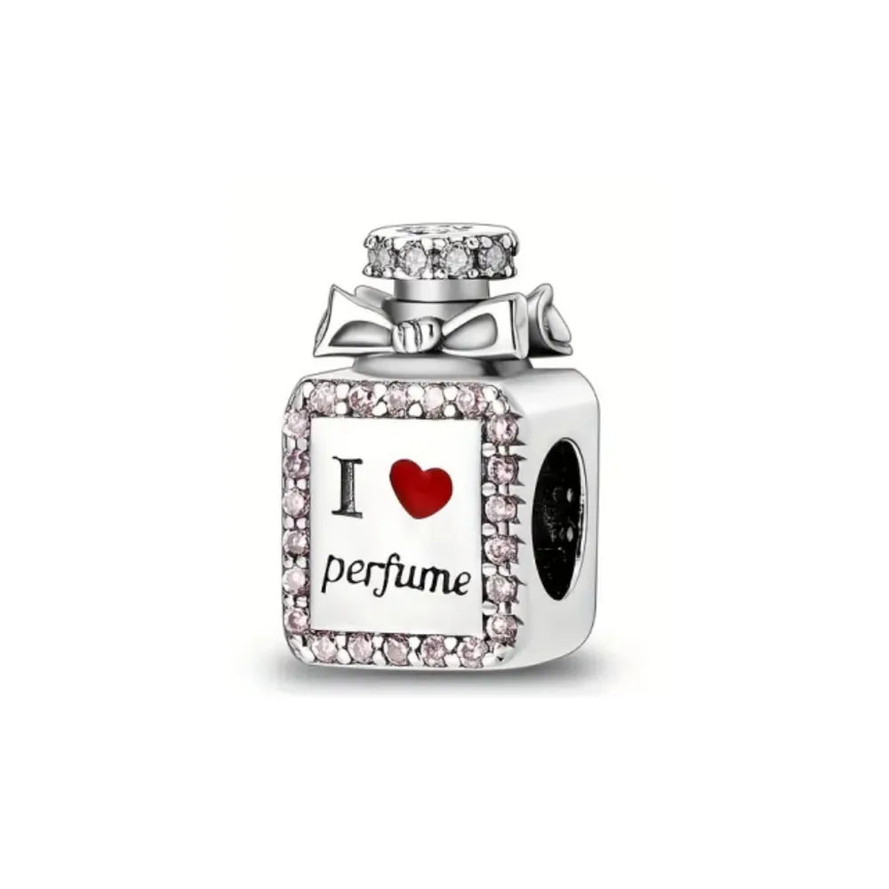 Pink Bead Bag Perfume Lipstick high heels Pendant fit Original Bracelet Accessories DIY Jewelry Women 925Silver Gift Trunk Charm