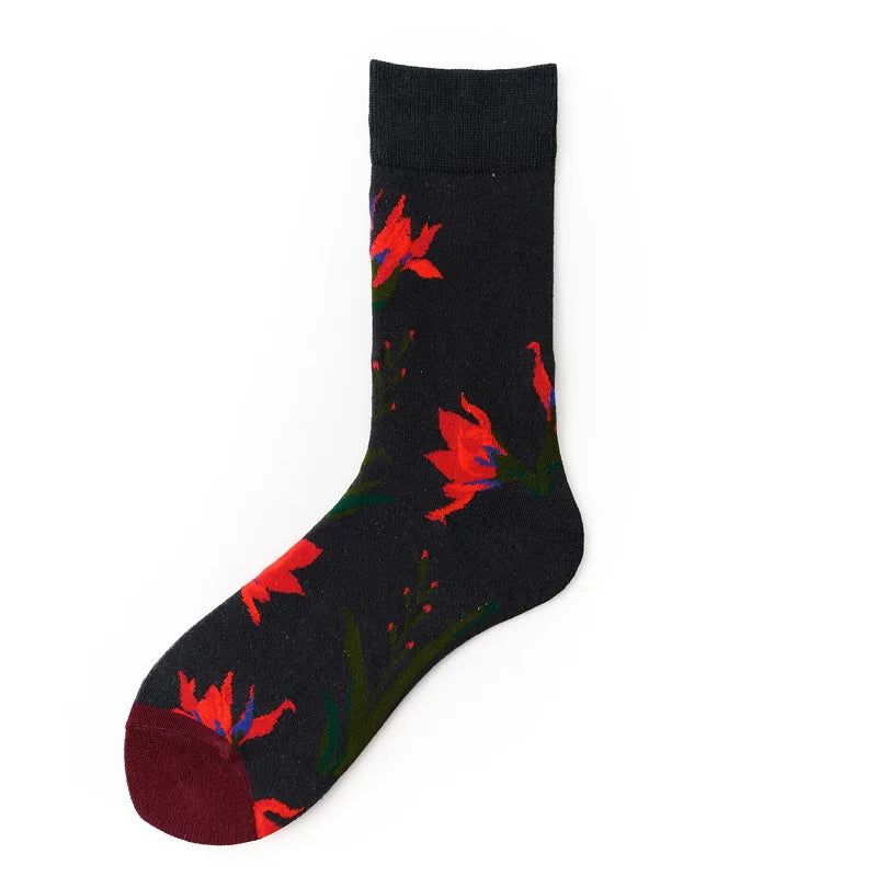 New cotton socks high-quality men's and women's British style casual Harajuku fashion novelty literary couple sexy socks
