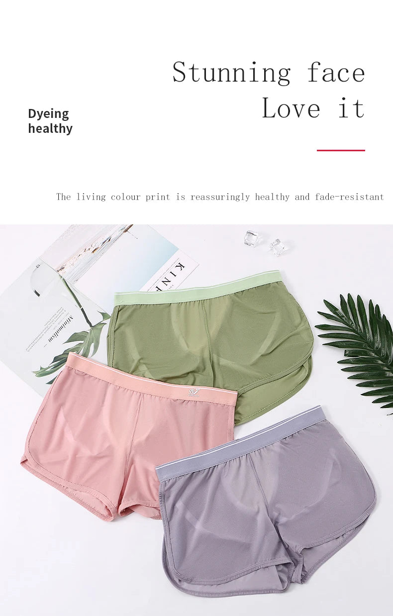 1Pcs/2Pcs/3Pcs, Cool and Breathable Men's Ice Silk Casual Shorts, Open Side  for Summer, Homewear, Arrow Shorts