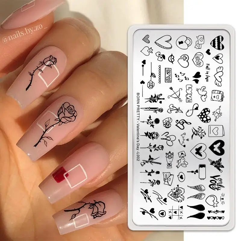 BORN PRETTY Stamping Plate Snowflake Winter Christmas Flower Snakes Design For Nail Polish Printing Template Tools Supplies