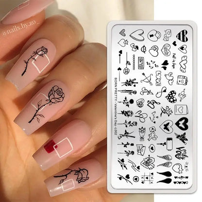 BORN PRETTY Stamping Plate Snowflake Winter Christmas Flower Snakes Design For Nail Polish Printing Template Tools Supplies